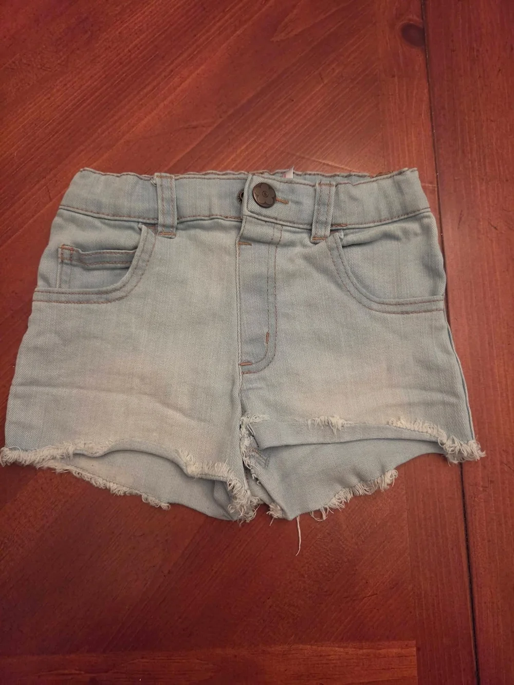 Light Wash Distressed Denim Shorts